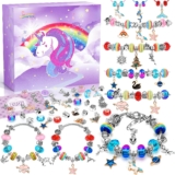 ZOOI Unicorn Gifts for Girls, Bracelet Jewellery Making Kit Arts and Crafts Back to School Gifts Charm Bracelet Making Kit Stocking Fillers Kids, Unicorn Toys Girls Birthday Presents Ages 6 7 8 9 10