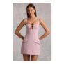 Zarina Cut-out Structured A-Line Mini Dress in Mauve
