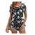 Zeagoo Womens Boho Floral Tunic Shirt, Short Sleeve