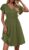 Zeagoo Womens Summer Dress Short Sleeve Elegant Ruffle Mini Dress V-Neck Sundress Solid Color Beach Dress Casual Swing Knee Length Tunic Dress with Pockets S-XXL