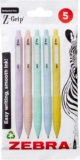 Zebra Pen Z-GRIP Smooth Ballpoint Pens Black Ink 5pk – Pastel Barrel
