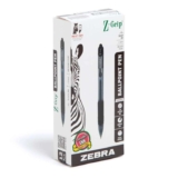 Zebra Pen Z-Grip Retractable Ballpoint Pen, Medium Point, 1.0 mm, Black Ink, Pack of 12 – (Discount at Checkout)