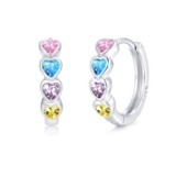 Zecimi 925 Sterling Silver Hoop Earrings with Heart Design
