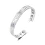 Zecimi Womens Open Adjustable Silver Cross Magnetic Bracelet