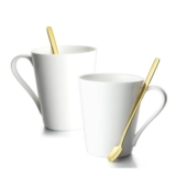 Zeeooil Porcelain Coffee Mugs with Stainless Steel Spoons (2)