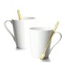Zeeooil Porcelain Coffee Mugs with Stainless Steel Spoons (2)