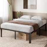 Zinus Van King Bed Frame with Underbed Storage (150 x 200 cm) Metal Bed Base with Steel Slat Support, Easy Assembly Black