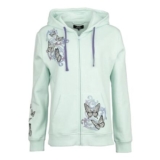Zip Hoodie with Butterflies and Skulls Hoodie Jacket Mint