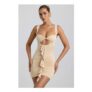 Zivanka Slinky Jersey Cut-out Ruffle-Trim Mini Dress in Buttercream