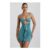 Zivanka Slinky Jersey Cut-out Ruffle-Trim Mini Dress in Sea Green