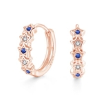 Zolkamery Small 925 Silver Earrings, 16mm Rose Gold Star