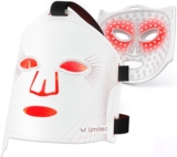 Zone Craft LED Face Mask, Red Light Therapy Mask, Four Modes Three Levels, Remote Control 10 Minutes, 4000mAh, Storage Bag, Eye Pads, Gift for Wife, Girls(White)