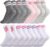 Zuimei 10 Pairs Girls Socks Kids Cotton School Sports Socks with Hearts Stripe, Junior Crew Athletic Sock, Breathable Casual Stretchy Sock for Girls and Boys