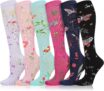 Zuimei 5 Pairs Compression Socks for Women&Men Circulation 20-30 mmhg Flight Socks Long Tube Compression Stockings Best Support for Athletic Running Cycling Travel Nurse Pregnancy