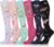 Zuimei 5 Pairs Compression Socks for Women&Men Circulation 20-30 mmhg Flight Socks Long Tube Compression Stockings Best Support for Athletic Running Cycling Travel Nurse Pregnancy