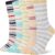 Zuimei 5 Pairs Striped Mesh Socks for Women, Thin Summer Mesh Crew Socks Retro Breatable Lightweight Casual Sock