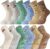 Zuimei 6 Pairs Baby Non Slip Socks Cotton Crew Grip Socks for Infant Newborn Children Age 1-3 Years