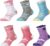 Zuimei 6 Pairs Kids School Sports Socks Cotton Macaron Colors Heart Stripes Crew Sock for Girls Boys