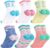 Zuimei 6 Pairs Kids Socks Cotton School Sports Socks Girls Sports Socks Crew Athletic Sock with Retro Stripes Hearts, Casual Stretchy Sock for Girls and Boys 3-12 Years