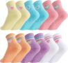 Zuimei 6 Pairs Kids Socks Cotton School Sports Socks Girls Sports Socks