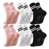 Zuimei Non-Slip Grip Socks for Pilates/Yoga UK 5-8 6 Pairs