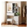Zvoght Vanity Table with LED Mirror, 9-Drawer, 3 Lighting Modes