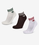 adidas Ankle 3 Pack Unisex Socks, Size 6.5-8 & 8.5-10