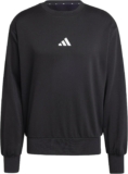 adidas Mens Essentials Feelcozy Fleece Sweatshirt, black/white, M