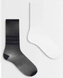 adidas Originals 2 pack sheer socks in black and white, 4.5-5.5 & 6.5-8