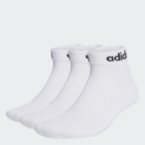 adidas Unisex Kids Linear Ankle Cushioned Socks 3 Pairs, Black/White, 6-7 Years
