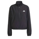 adidas Womens Train Essentials 3-Stripes Woven Warm-Up Jacket – Black, Size M
