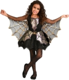 amscan – Kinderkostüm schimmernde Spinne, Kleid mit angehängten Flügeln, Karneval, Mottoparty, Halloween
