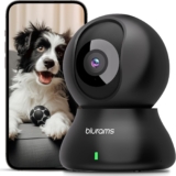 blurams Pet Camera 2K Black, Indoor Camera, Dog Camera, 360 Home Security Camera, 2.4g & 5g, Night Vision, Motion Tracking, 2-Way Talk, Cloud&SD, APP Control