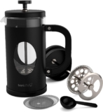 bonVIVO French Press Cafetiere 1000ml Stainless Steel Black