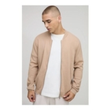 boohooMAN Regular Fit Smart Knitted Bomber Jacket