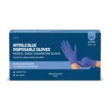 by Amazon Blue Disposable Nitrile Gloves, Powder-free, Latex-free, Size L, Pack of 100 (Prime Exclusive)