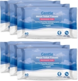 by Amazon Gentle Moist Toilet Tissues, Unscented, Fine to Flush, 240 Count (6 Packs of 40)