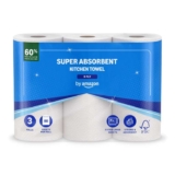 by Amazon Super Absorbent Kitchen Towel, 3-ply, 3 Rolls (1 Pack of 3), 80 Sheets per Roll £3.17 s&s