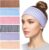 cobee 6PCS Stretchy Striped Headbands for Women, Elastic Wide Headbands Non Slip Polyester Hairbands Hair Wraps Hair Bands for Yoga Workout Hairs Accessories
