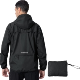 donhobo Mens Waterproof Jacket,Waterproof Rain Jackets Windbreaker Packable Hood Reflective Lightweight Quick Dry Raincoat with Zipper Pockets for Outdoor Cycling Traveling