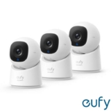 eufy C220 2K Pan-Tilt Smart Indoor Camera 3 Pack – No Monthly Fees