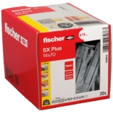 fischer 568014 SX Plus Expansion Wall Plug, 14mm x 70mm, Pack of 20