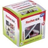 fischer DuoPower 10 x 80 S, powerful universal plug with safety screw, intelligent 2-component technology for fastening