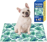 furrybaby Dog Cooling Mat, Self-Cooling Pad Cool Large Dog Cool Pads, No Need to Refrigerate or Freeze, Apply Indoors Outdoors Car(Green Leaf 40x50cm)