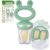 haakaa Baby Fruit Food Feeder & Mini Freezer Nibble Tray Combo, Breastmilk Popsicle Molds for Baby Cooling Relief, BPA Free Silicone Feeder for Safe Infant Self Feeding, 4 Month (Pea Green)