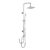 iBathUK Elevex Modern 2 Way Shower Riser Rail Kit, Stainless Steel Fixed Square Head, Brass Diverter & Flexible Hose