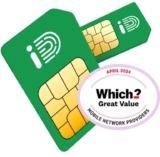 iD sim only – 50GB 5G data, Unlimited min & text, EU roaming – £2pm for 3months – £8pm/9m £12 TopCashback