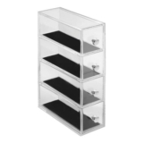 iDesign 38180 Clarity Jewellery Vanity Storage Tower, 4 Drawers, Clear