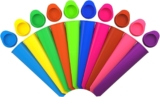 iNeibo Silicone Popsicle Mold -10 Pack Ice Pop Mould, Ice Lolly Molds with Lids, Food Grade, BPA Free – Flexible & Durable & Reusable & Easy Clean Popsicle Maker for Your Kids Craft Popsicle