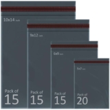 iSOUL 65 Mixed Grey Postal Bags, Self Seal Poly Mailer Bag, Assorted 4 Sizes Small to Large